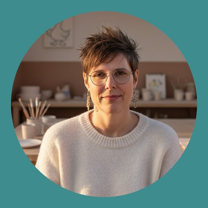 Bild von Nicole Gans Portrait Bild von der Leiterin Gründerin von Gansling Malstudio in Markt Schwaben